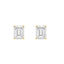 4-Prong Basket Emerald Cut Lab Grown Diamond Stud Earrings 1.5 ct Yellow Gold angle view
