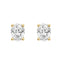 4-Prong Basket Oval Lab Grown Diamond Stud Earrings 3 ct Yellow Gold angle view