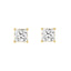 4-Prong Basket Princess Lab Grown Diamond Stud Earrings 2 ct Yellow Gold angle view