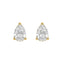 3-Prong Basket Pear Lab Grown Diamond Stud Earrings 2 ct Yellow Gold angle view