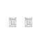 4-Prong Basket Emerald Cut Lab Grown Diamond Stud Earrings 2 ct Yellow Gold angle view