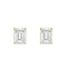 4-Prong Basket Emerald Cut Lab Grown Diamond Stud Earrings 3 ct Yellow Gold angle view
