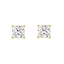 4-Prong Basket Princess Lab Grown Diamond Stud Earrings 3 ct Yellow Gold angle view