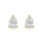 3-Prong Basket Pear Lab Grown Diamond Stud Earrings 3 ct Yellow Gold angle view