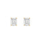 4-Prong Basket Emerald Cut Lab Grown Diamond Stud Earrings 0.5 ct Yellow Gold angle view