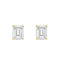4-Prong Basket Emerald Cut Lab Grown Diamond Stud Earrings 1 ct Yellow Gold angle view