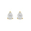 3-Prong Basket Pear Lab Grown Diamond Stud Earrings 1 ct Yellow Gold angle view