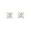 4-Prong Basket Princess Lab Grown Diamond Stud Earrings 1 ct Yellow Gold angle view