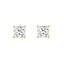 4-Prong Basket Princess Lab Grown Diamond Stud Earrings 1.5 ct Yellow Gold angle view