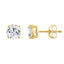 4-Prong Basket Round Brilliant Lab Grown Diamond Stud Earrings 3 ct Yellow Gold down view
