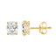 4-Prong Basket Oval Lab Grown Diamond Stud Earrings 1 ct Yellow Gold down view