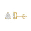 3-Prong Basket Pear Lab Grown Diamond Stud Earrings 1 ct Yellow Gold down view