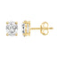 4-Prong Basket Oval Lab Grown Diamond Stud Earrings 2 ct Yellow Gold down view