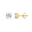 4-Prong Basket Round Brilliant Lab Grown Diamond Stud Earrings 1 ct Yellow Gold down view