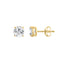 4-Prong Basket Round Brilliant Lab Grown Diamond Stud Earrings 0.25 ct Yellow Gold down view