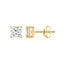 4-Prong Basket Princess Lab Grown Diamond Stud Earrings 0.46 ct Yellow Gold down view