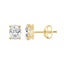 4-Prong Basket Oval Lab Grown Diamond Stud Earrings 0.5 ct Yellow Gold down view