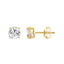 4-Prong Basket Round Brilliant Lab Grown Diamond Stud Earrings 1.5 ct Yellow Gold down view