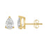 3-Prong Basket Pear Lab Grown Diamond Stud Earrings 3 ct Yellow Gold down view