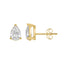 3-Prong Basket Pear Lab Grown Diamond Stud Earrings 1.5 ct Yellow Gold down view