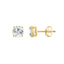 4-Prong Basket Round Brilliant Lab Grown Diamond Stud Earrings 0.5 ct Yellow Gold down view