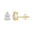 3-Prong Basket Pear Lab Grown Diamond Stud Earrings 2 ct Yellow Gold down view