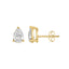 3-Prong Basket Pear Lab Grown Diamond Stud Earrings 0.5 ct Yellow Gold down view