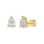 3-Prong Basket Pear Lab Grown Diamond Stud Earrings 1 ct Yellow Gold flat view