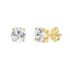 4-Prong Basket Round Brilliant Lab Grown Diamond Stud Earrings 2 ct Yellow Gold flat view
