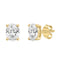 4-Prong Basket Oval Lab Grown Diamond Stud Earrings 3 ct Yellow Gold flat view