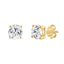4-Prong Basket Round Brilliant Lab Grown Diamond Stud Earrings 3 ct Yellow Gold flat view