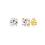 4-Prong Basket Round Brilliant Lab Grown Diamond Stud Earrings 0.5 ct Yellow Gold flat view