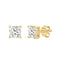 4-Prong Basket Princess Lab Grown Diamond Stud Earrings 1.5 ct Yellow Gold flat view