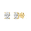 4-Prong Basket Oval Lab Grown Diamond Stud Earrings 0.5 ct Yellow Gold flat view