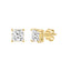4-Prong Basket Princess Lab Grown Diamond Stud Earrings 0.46 ct Yellow Gold flat view