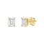 4-Prong Basket Emerald Cut Lab Grown Diamond Stud Earrings 1.5 ct Yellow Gold flat view