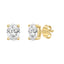 4-Prong Basket Oval Lab Grown Diamond Stud Earrings 2 ct Yellow Gold flat view