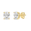 4-Prong Basket Oval Lab Grown Diamond Stud Earrings 1.5 ct Yellow Gold flat view