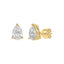 3-Prong Basket Pear Lab Grown Diamond Stud Earrings 0.5 ct Yellow Gold flat view