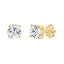 4-Prong Basket Round Brilliant Lab Grown Diamond Stud Earrings 1.5 ct Yellow Gold flat view
